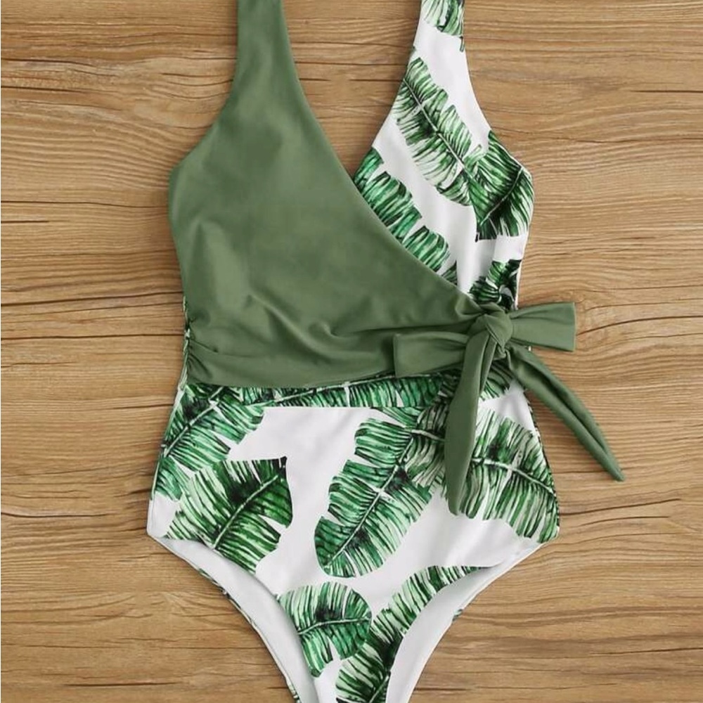 tropical Tie Waste One Piece Swimsuit